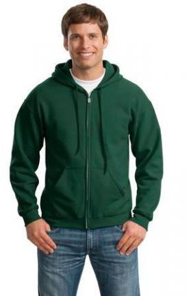 Gildan Adult Unisex Heavy Blend 8oz 50/50 cotton ploy Full-Zip Hooded Sweatshirt